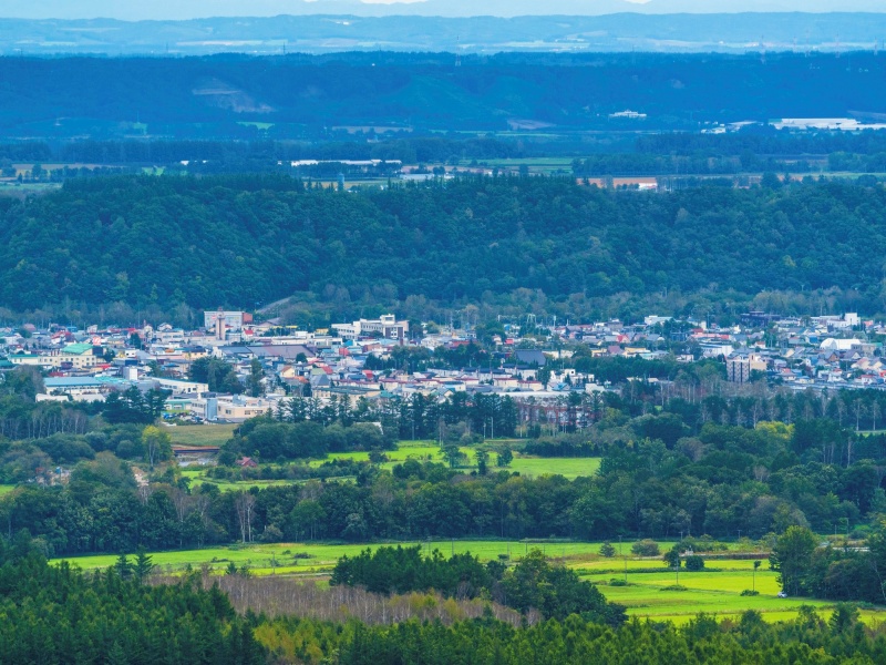 増田山から見た新得の街並み　俯瞰　北海道新得町