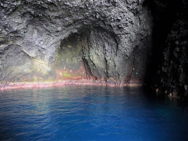 洞窟のブルーが濃い場所
