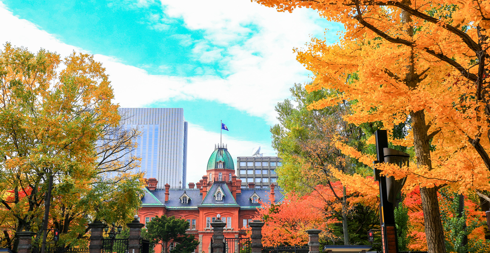 former government in autumn. The landmark of Sapporo, Hokkaido.