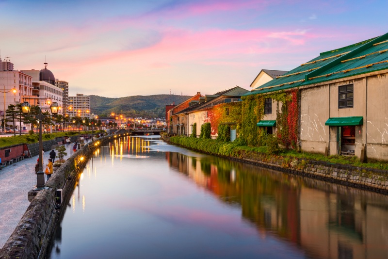 小樽、日本の歴史運河、倉庫街。