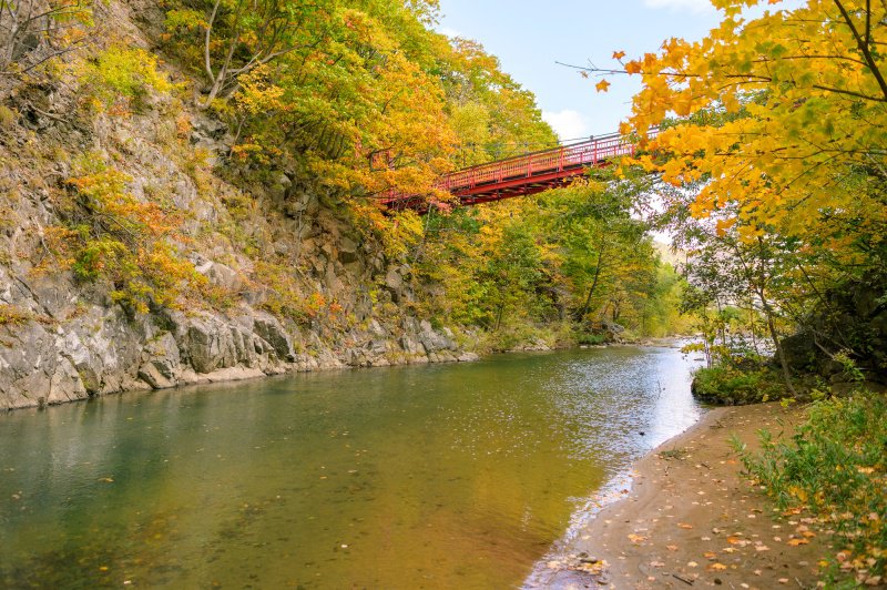 秋の定山渓 二見吊橋