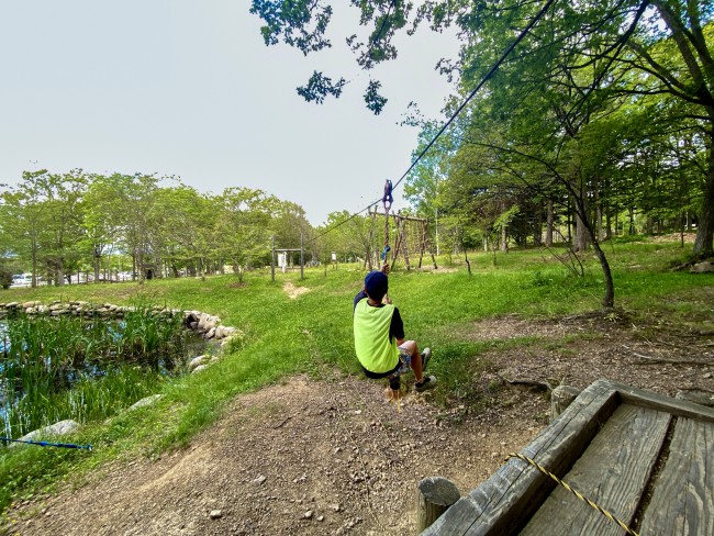 当麻ロープウェイに乗っている写真