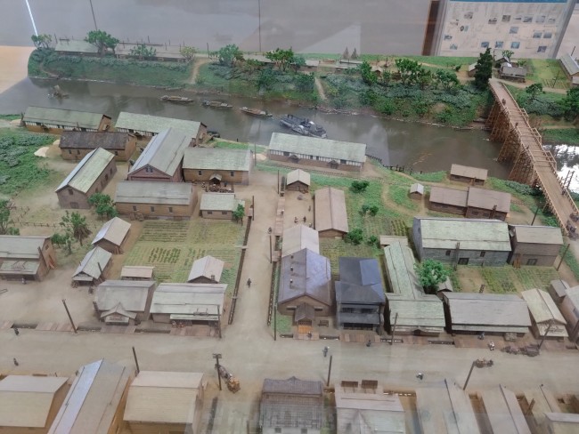 江別防災ステーション2階展示室のジオラマ