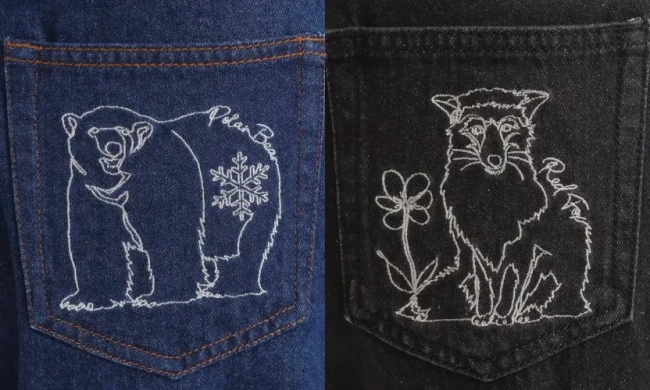 ポケット刺繍デニム