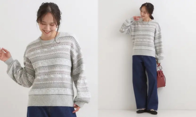 ノルディック柄 モールニット