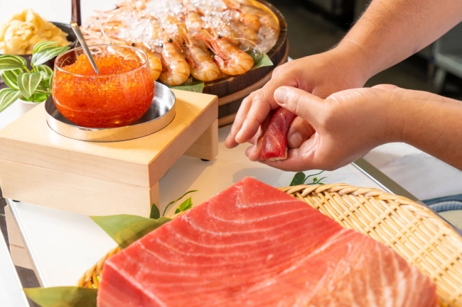 人気の寿司ネタを使った握りたての寿司