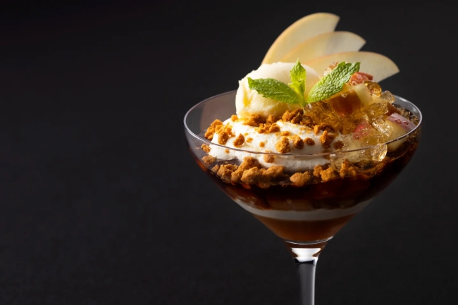 りんごとキャラメルナッツのパフェ・タタン風