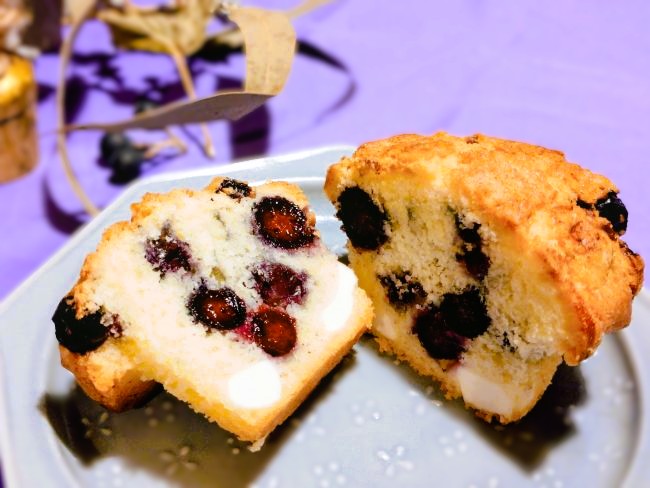 ブルーベリーとクリームチーズのマフィン