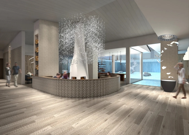 レイクホワイトを表現したラウンジ