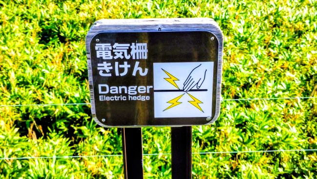 張り巡らされた電気柵